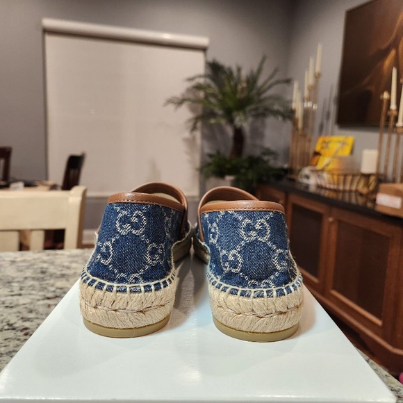 NEW GUCCI Denim GG Pillar Espadrilles Size 36.5 - Picture 7 of 11
